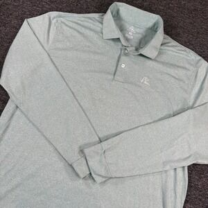 Rhoback Long Sleeve Polo Mens XL Green Heathered Performance Stretch Shirt